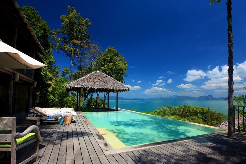 Infinity Pool with Ocean View — Blue, Serene, Afternoon, Photograph, Deck