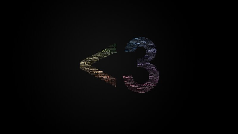 Infinity Symbol Made of Words — Black, Minimalist