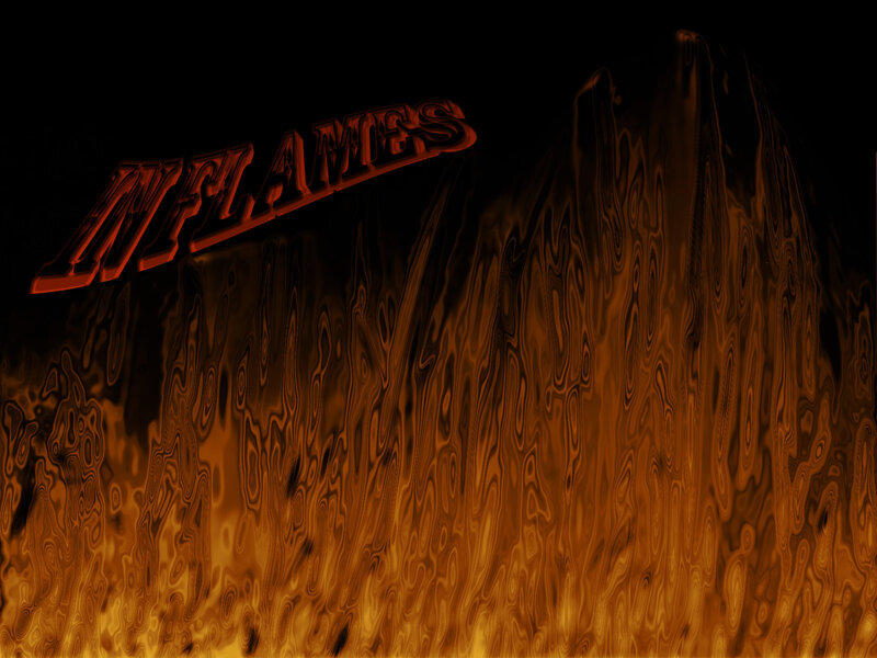 Inflames text over fiery background