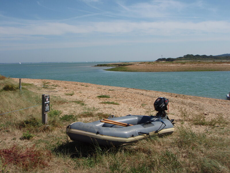Inflatable boat on a beach