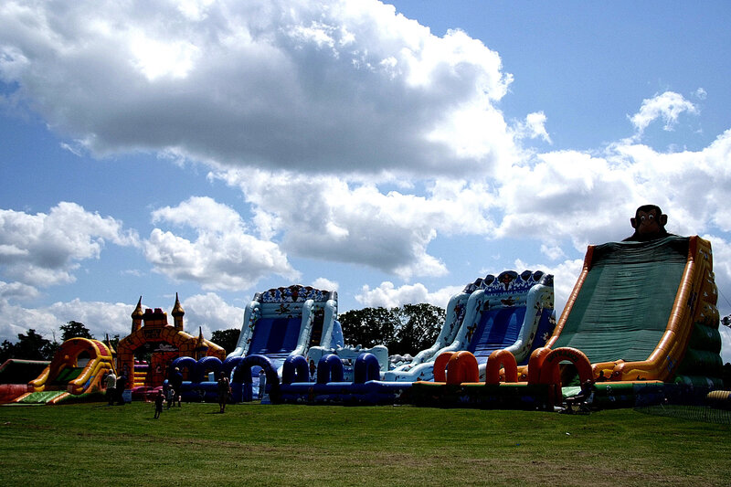 Inflatable playground at outdoor event