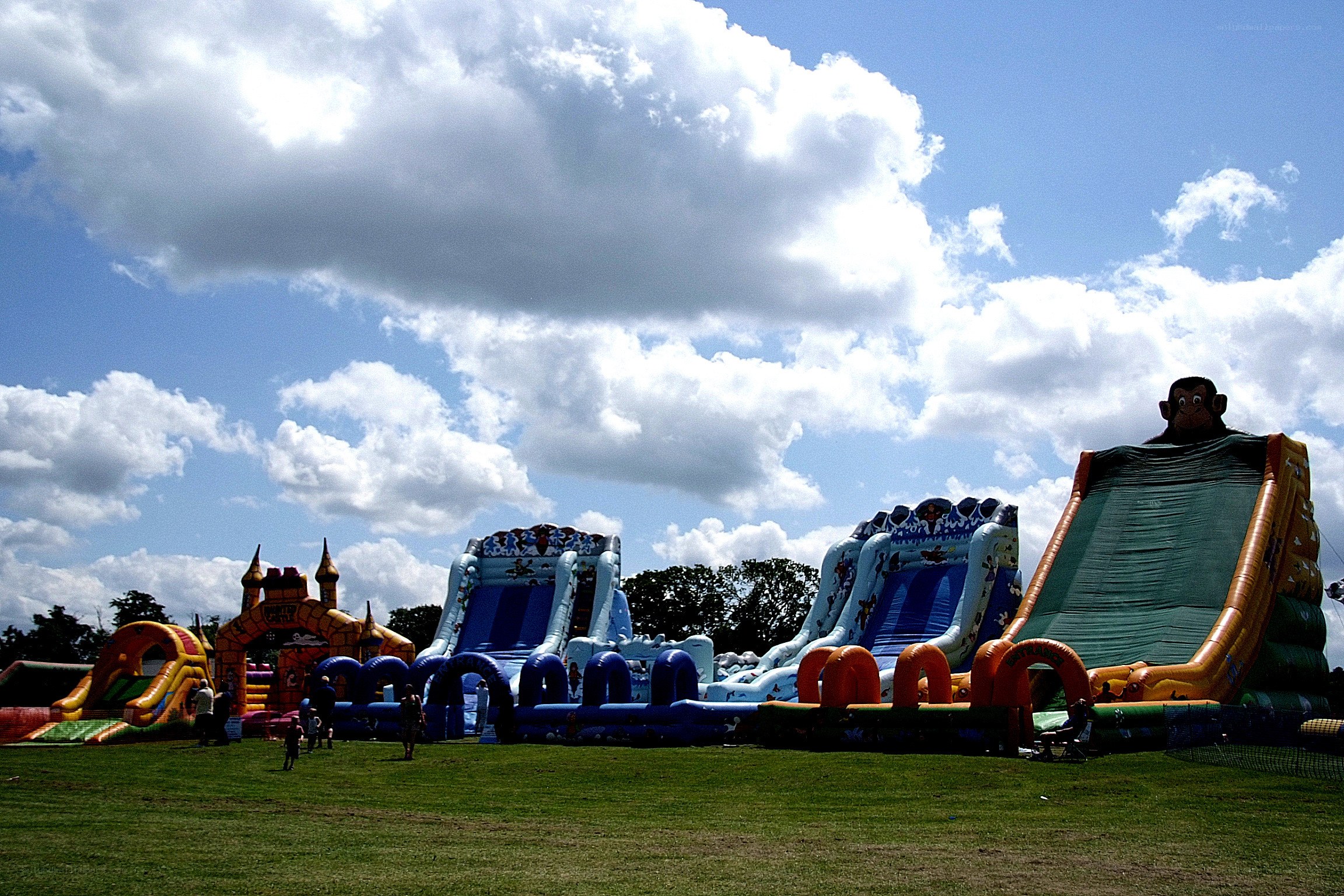 Inflatable playground at outdoor event