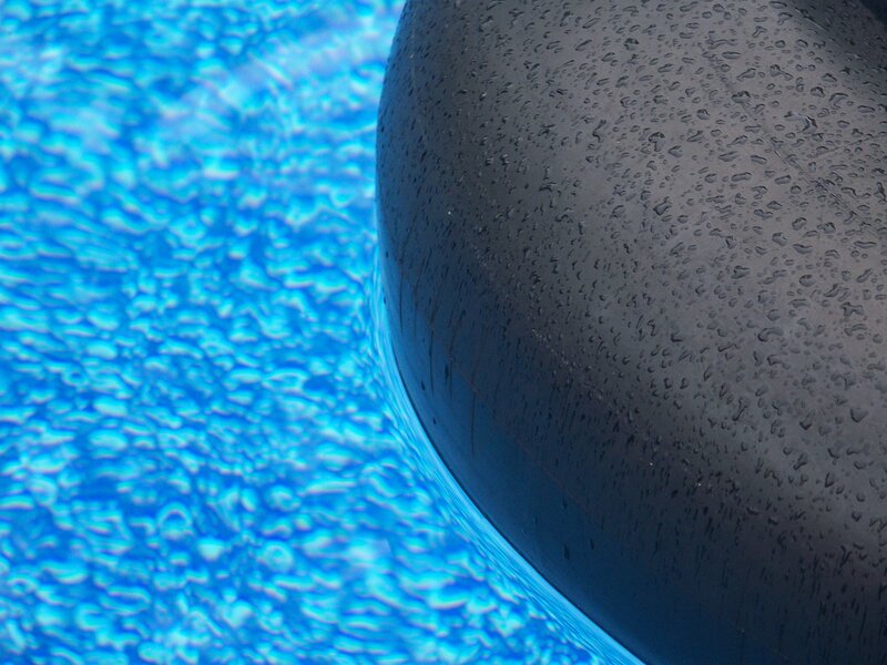 Inflatable pool toy in water