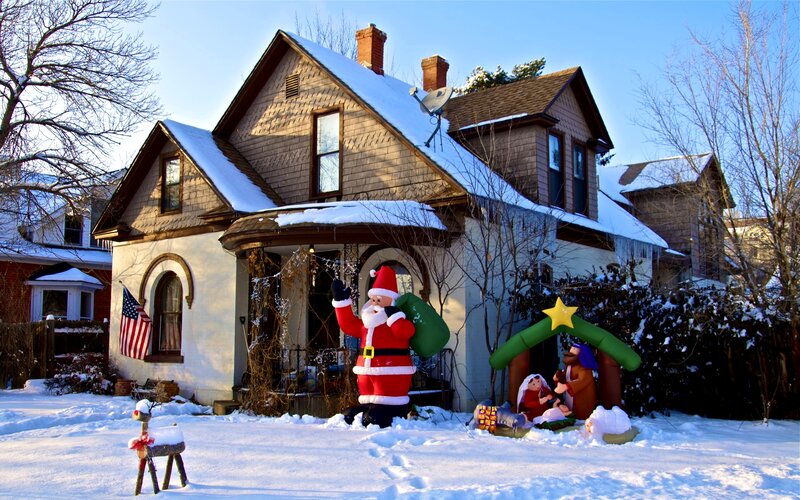 Inflatable Santa Claus — White