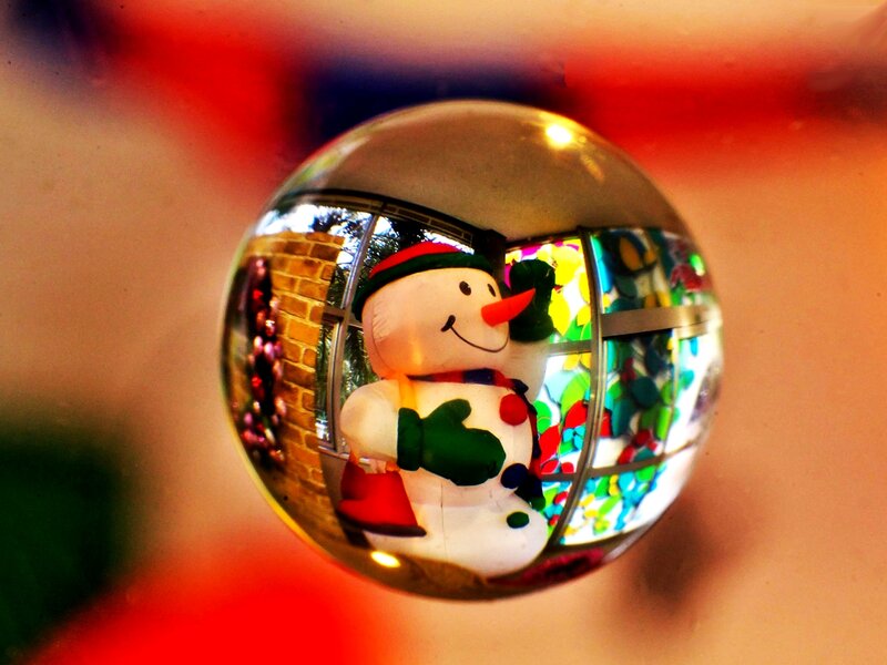 Inflatable Snowman — Red, Festive