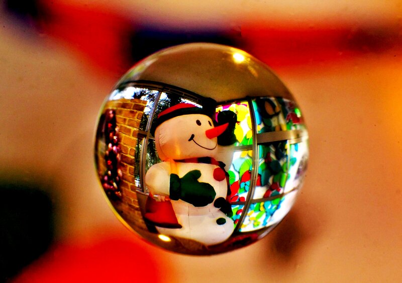 Inflatable Snowman — Red, Festive, Winter