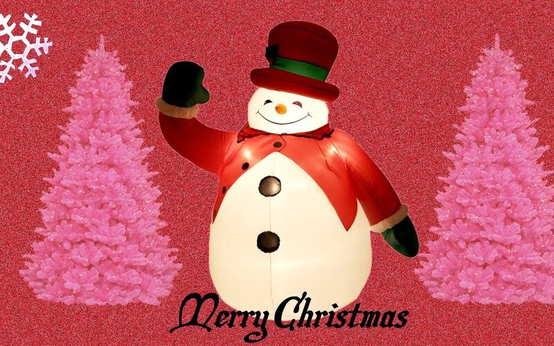 Inflatable Snowman — Red