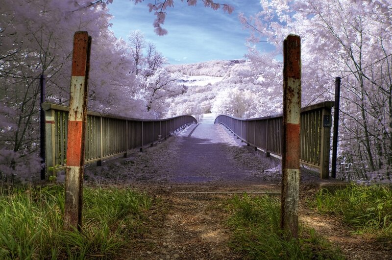 Infrared Bridge Scene