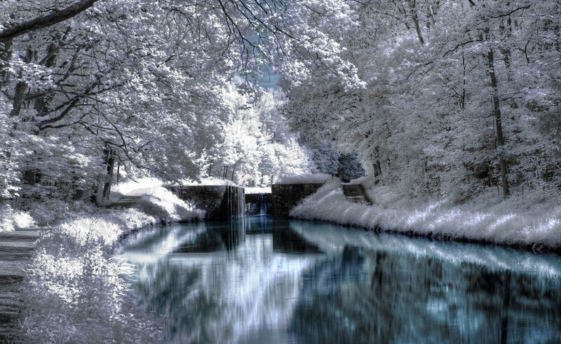 Infrared Canal Scene — White