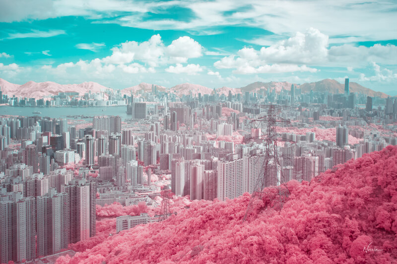 Infrared Cityscape View