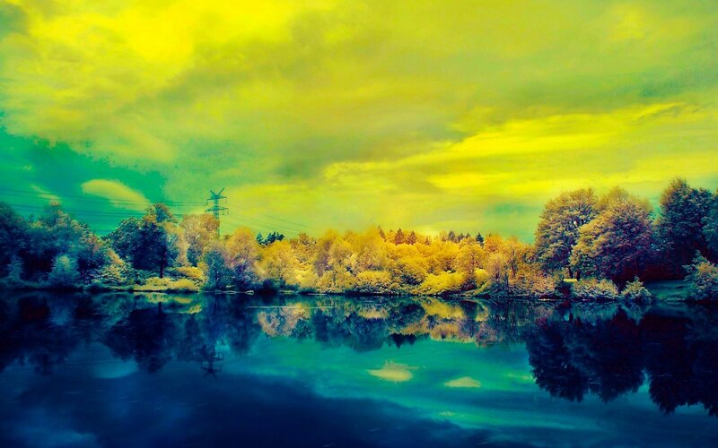 Infrared Forest Lake — Yellow
