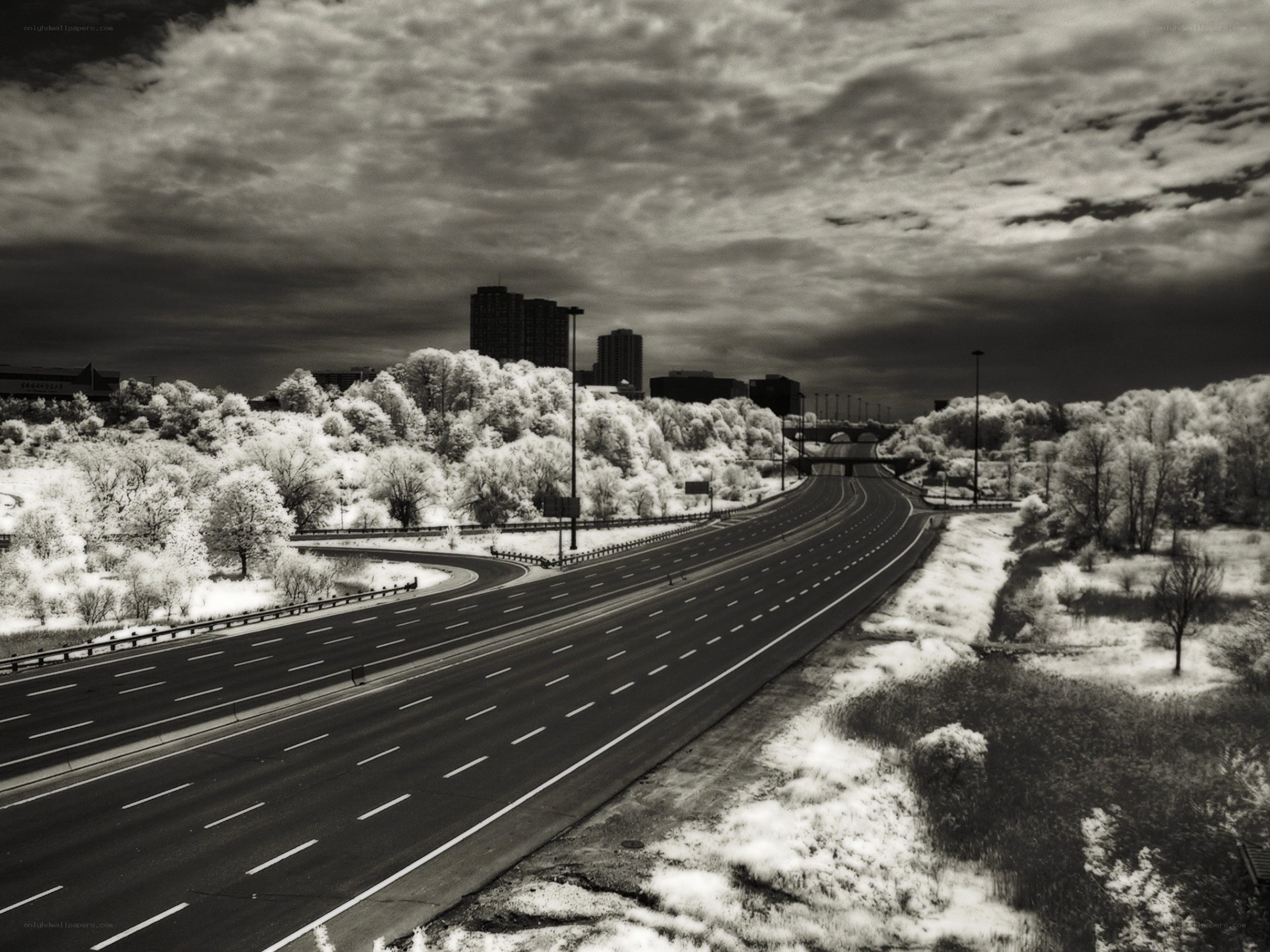 Infrared highway scene