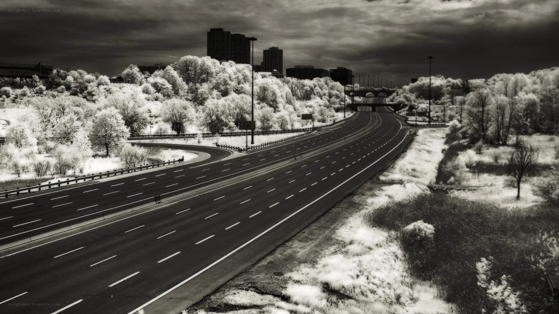 Infrared highway scene