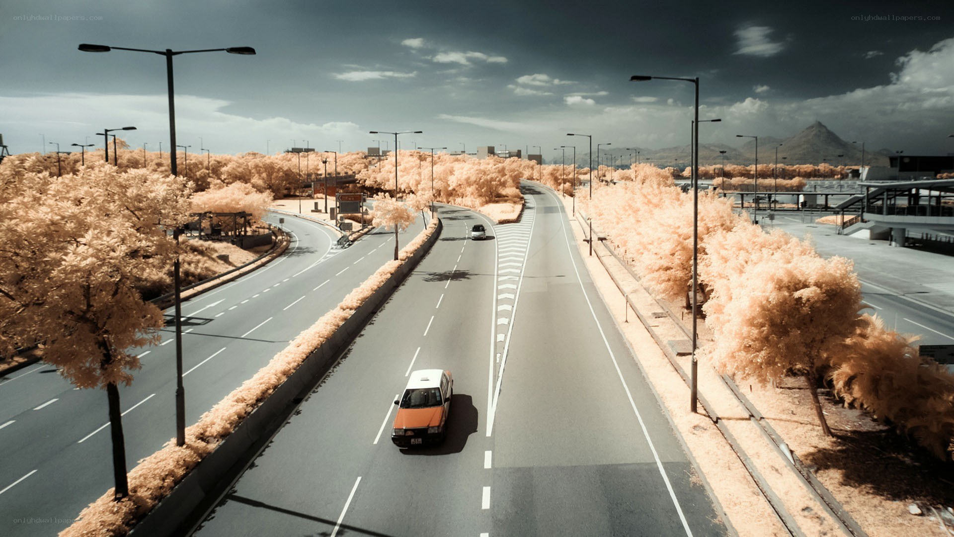 Infrared highway scene