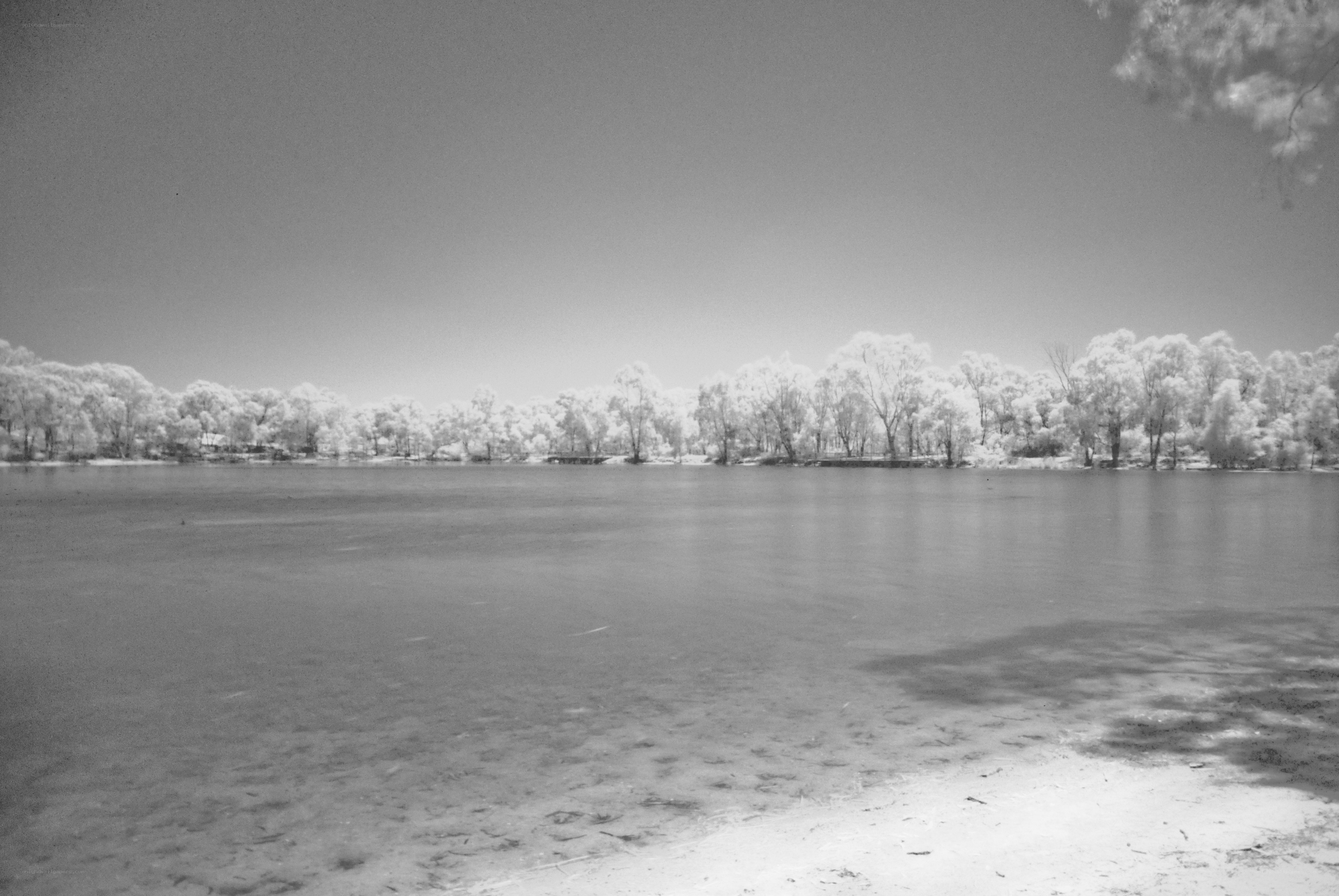 Infrared lake landscape