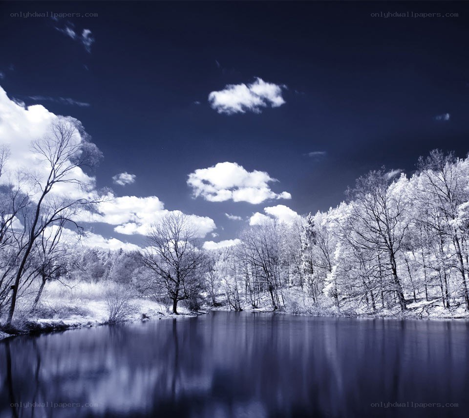 Infrared lake landscape