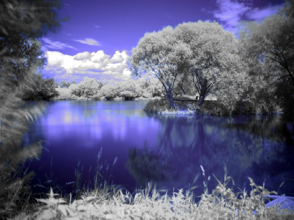 Infrared lake landscape