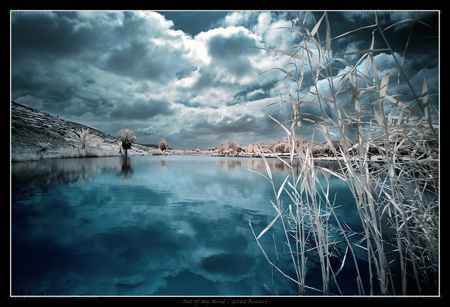 Infrared lake landscape