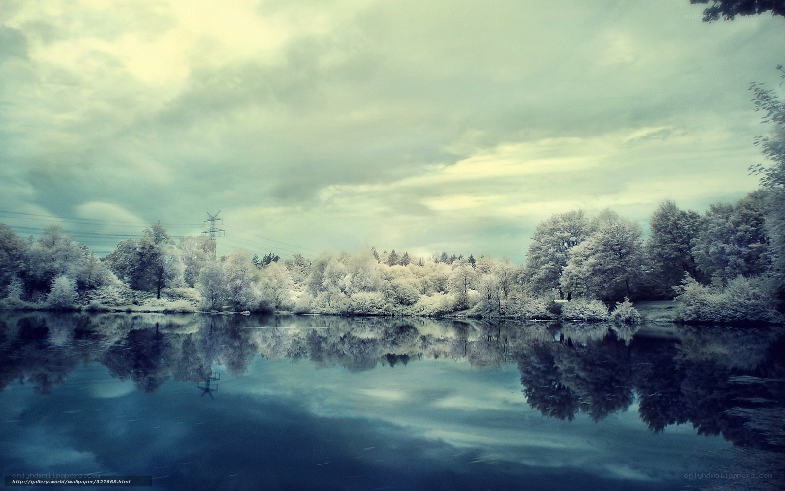 Infrared lake landscape