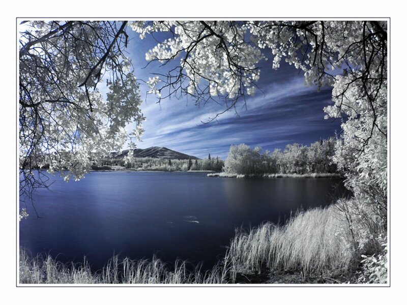 Infrared Lake Landscape — Blue