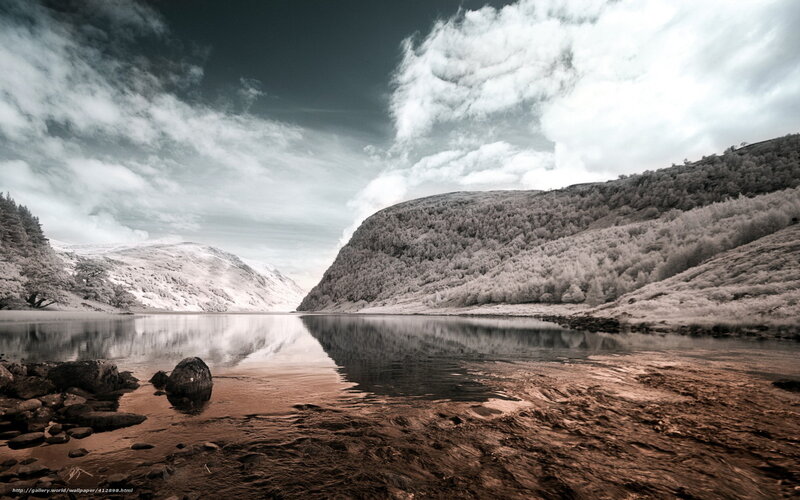 Infrared Lake Landscape — Brown