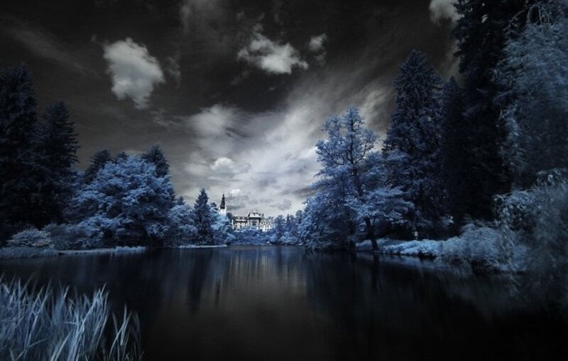 Infrared lake with castle