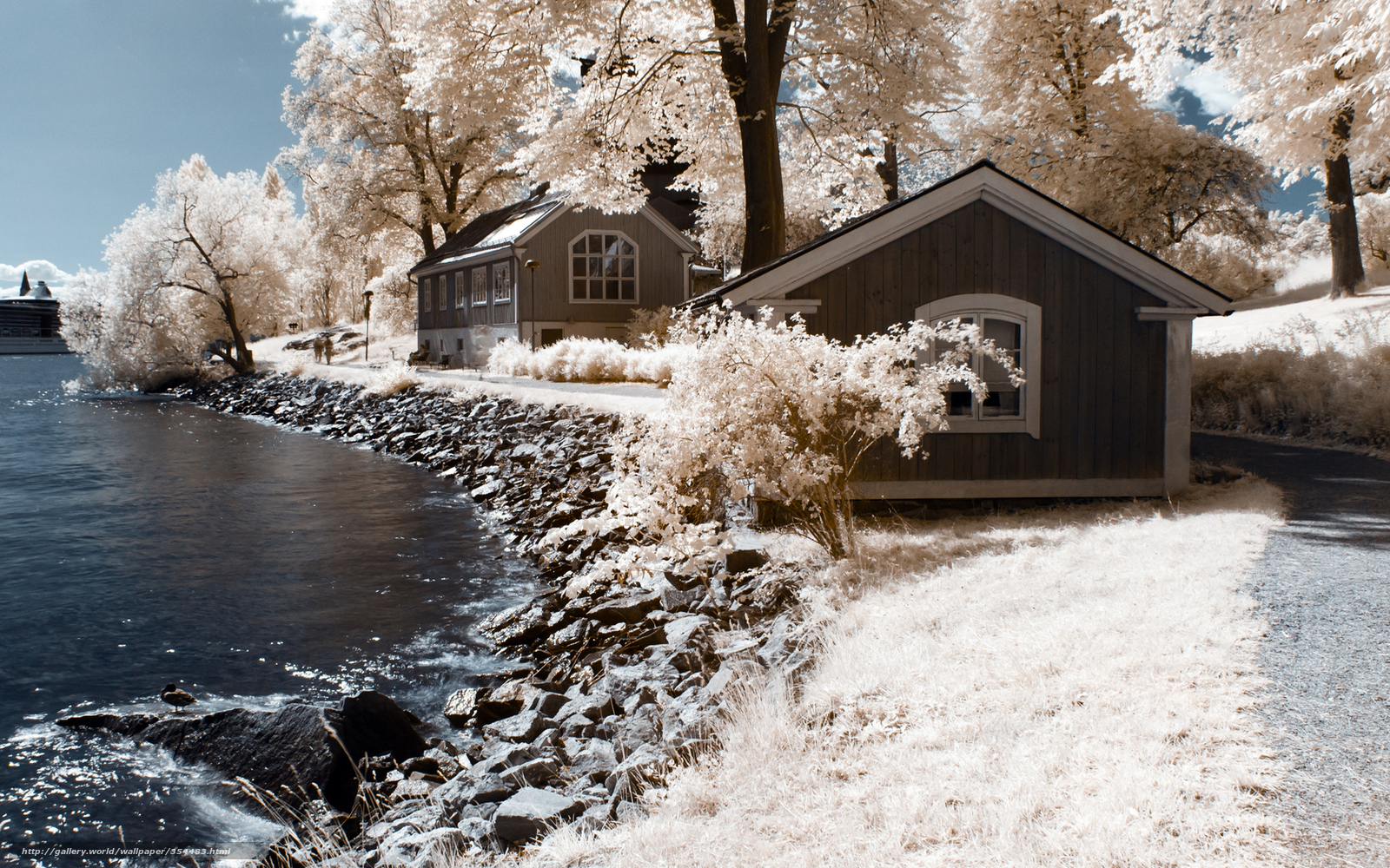 Infrared lakeside cabins