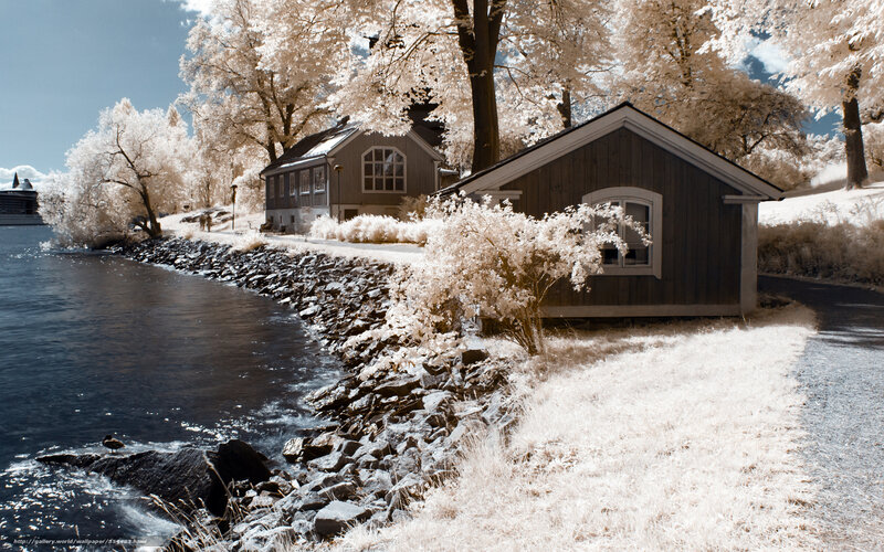 Infrared Lakeside Houses