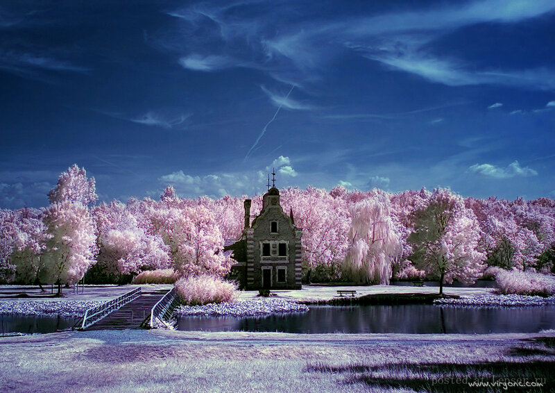 Infrared Landscape with House