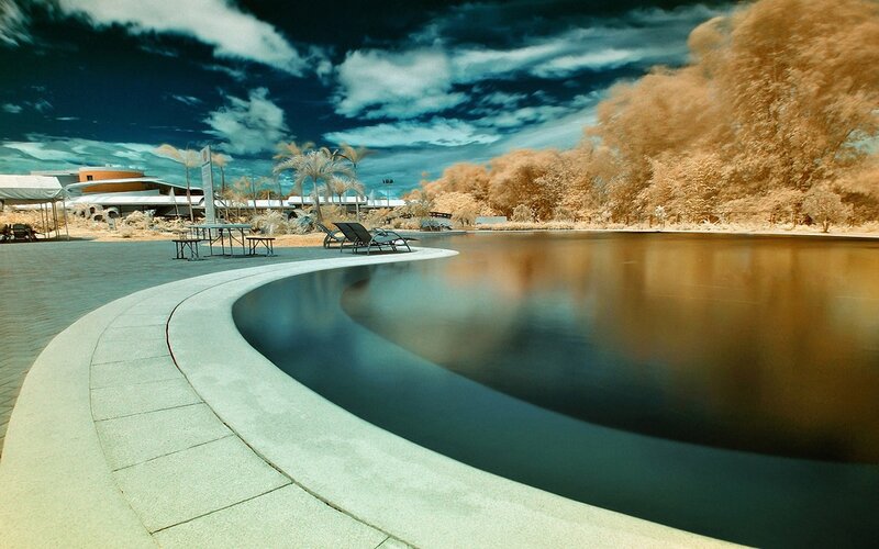 Infrared pool scene