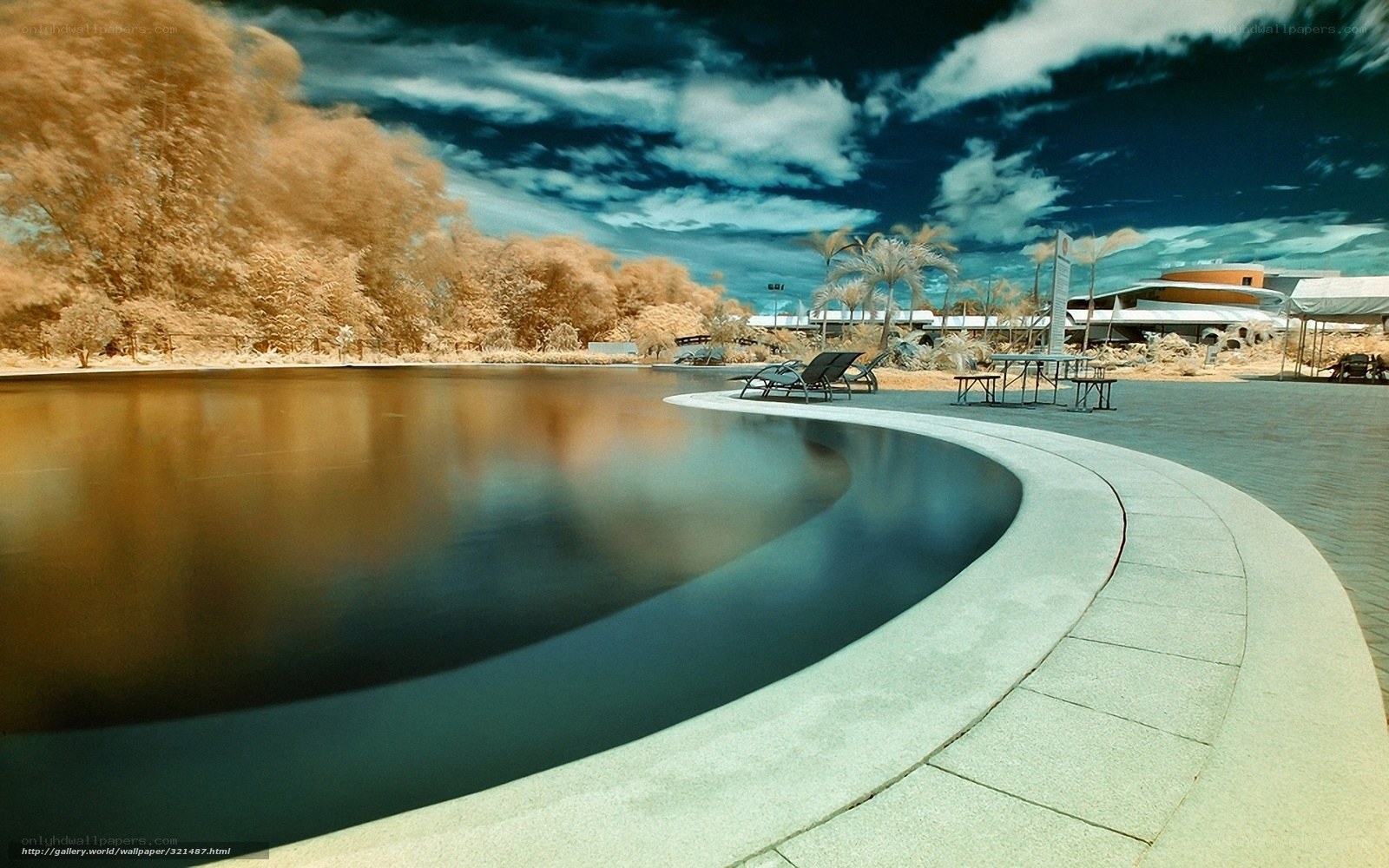 Infrared pool scene