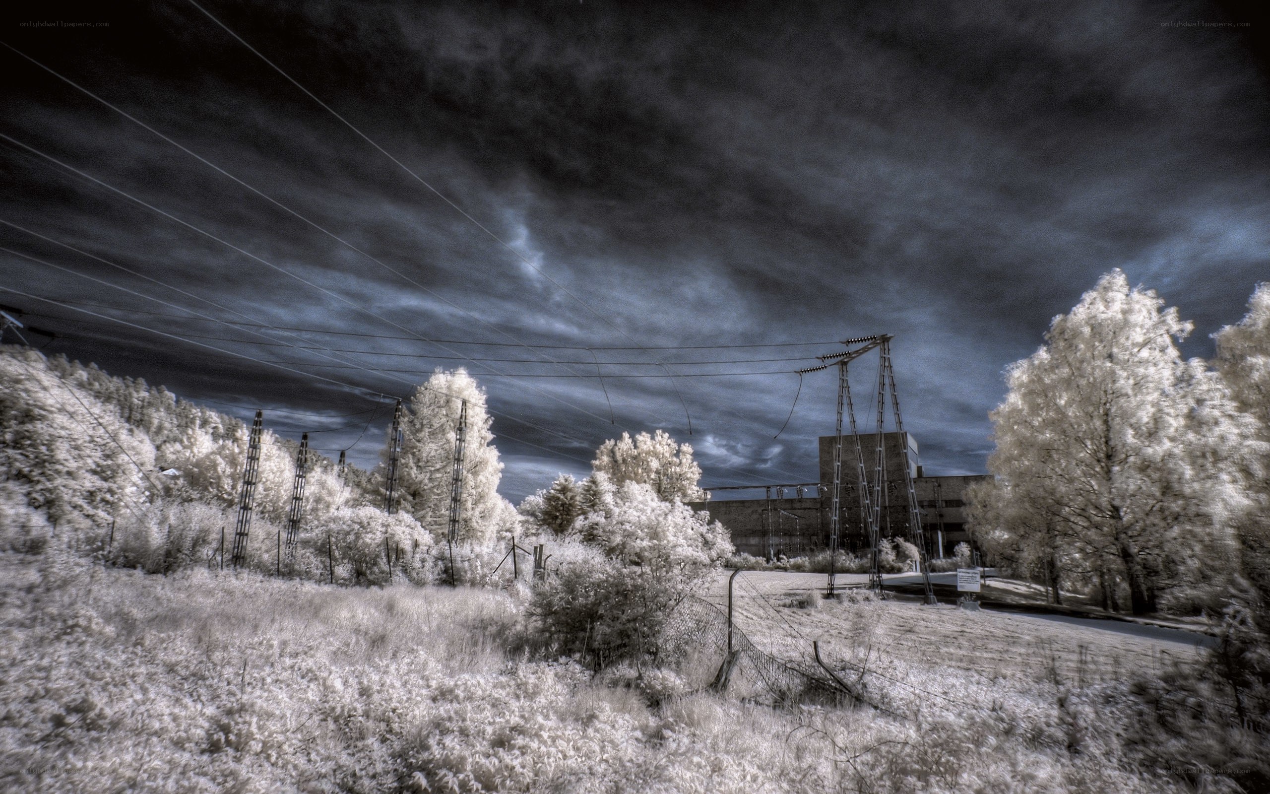 Infrared power line landscape
