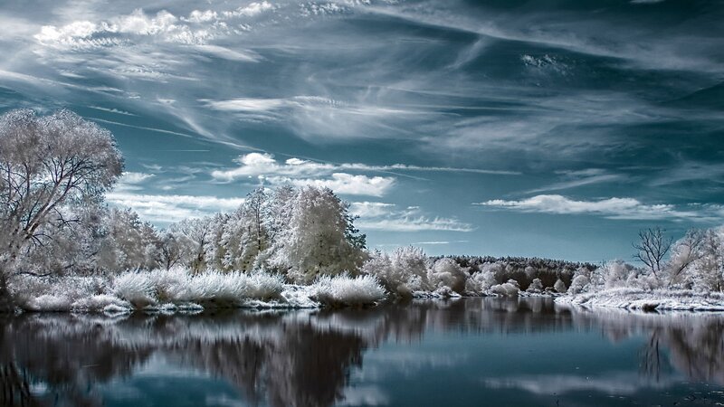 Infrared river landscape