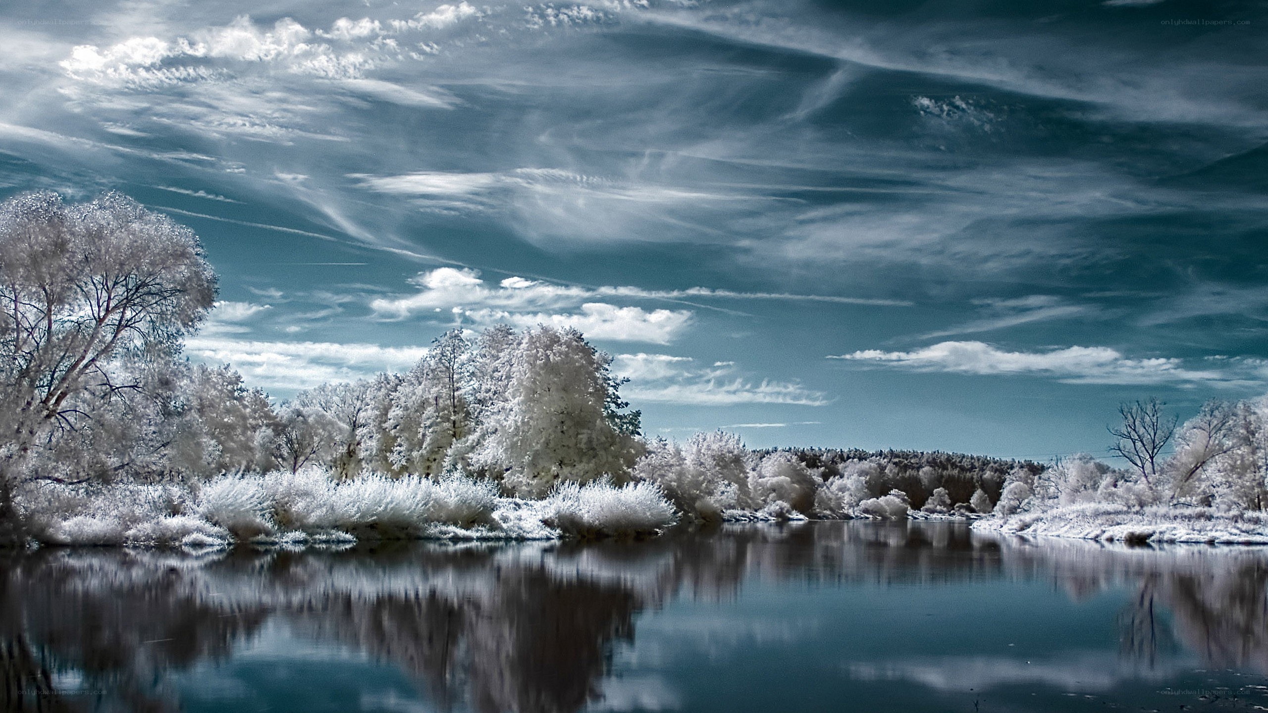 Infrared river landscape