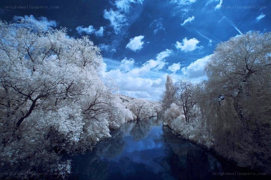 Infrared river landscape