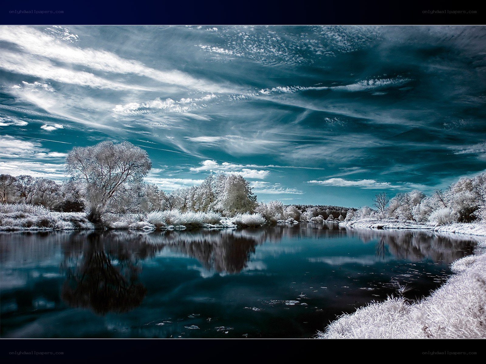 Infrared river landscape