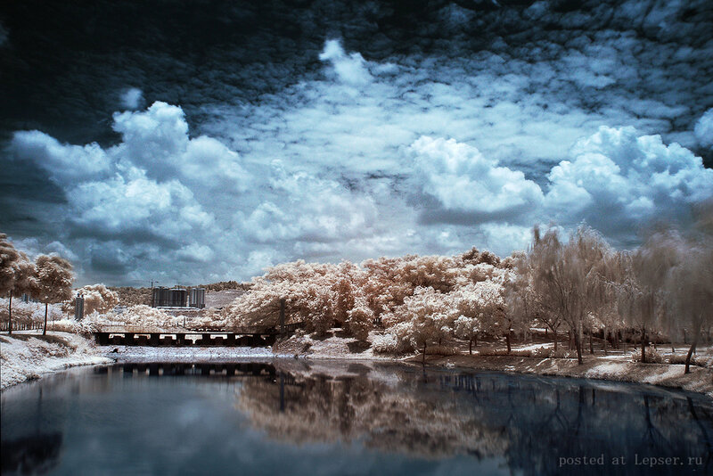 Infrared River Landscape — Blue, Dramatic
