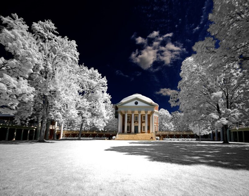 Infrared view of a historic building