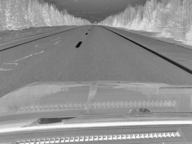 Infrared view of a road