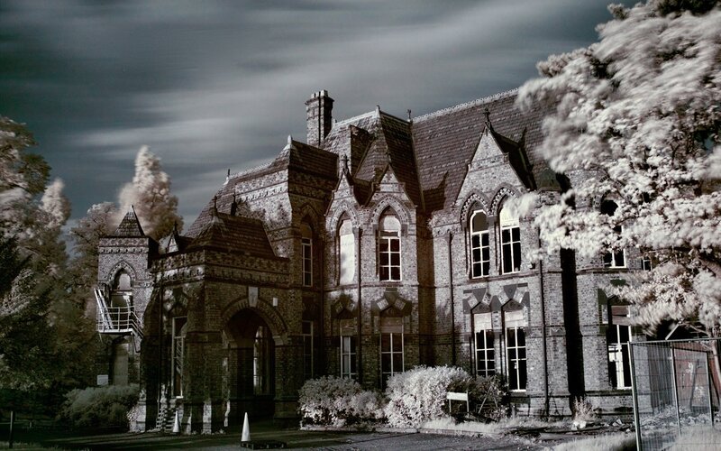 Infrared view of old building