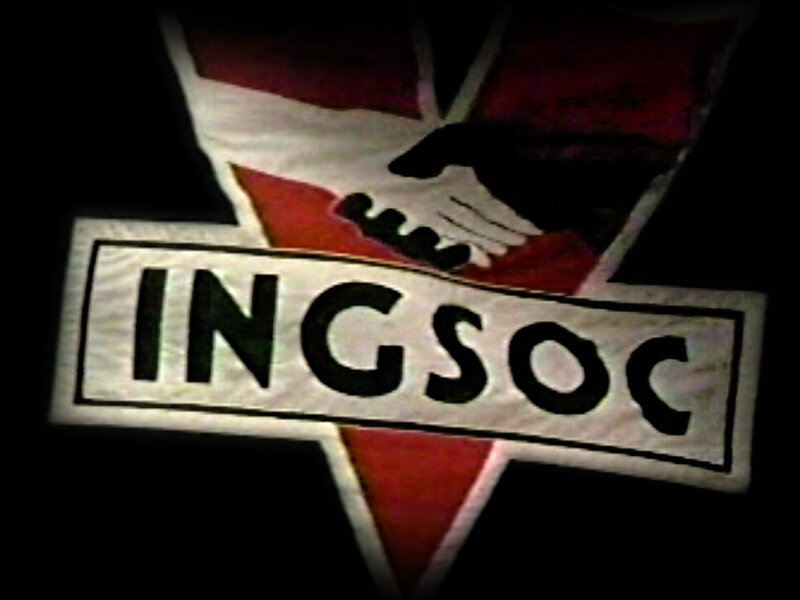 INGSOC logo on flag