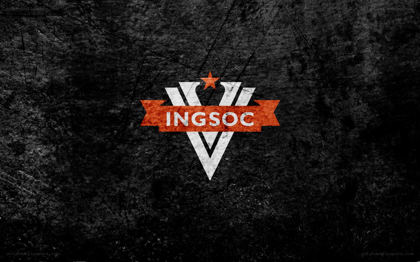 Ingsoc logo on textured background