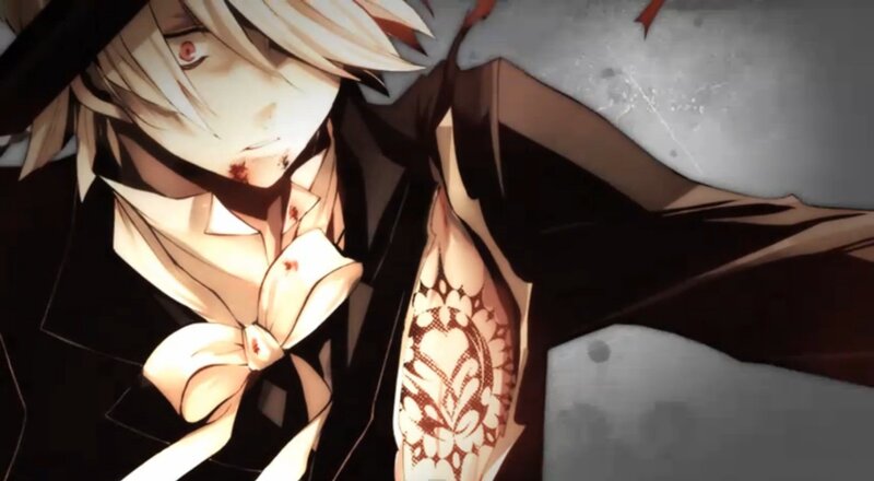 injured anime character with tattoo