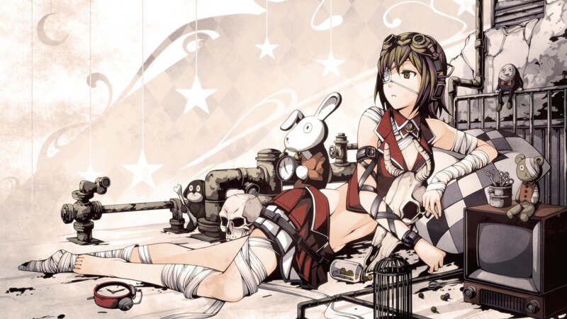 Injured Anime Girl — Brown, Dramatic, Manga
