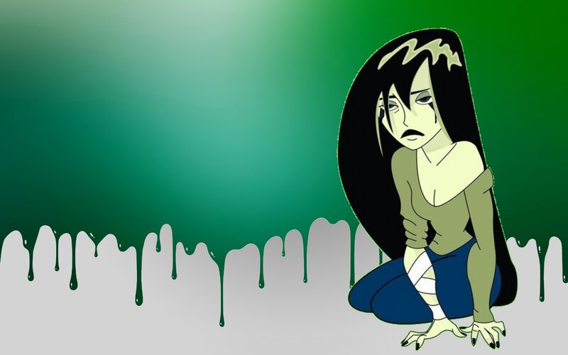 Injured Anime Girl — Green, Dramatic