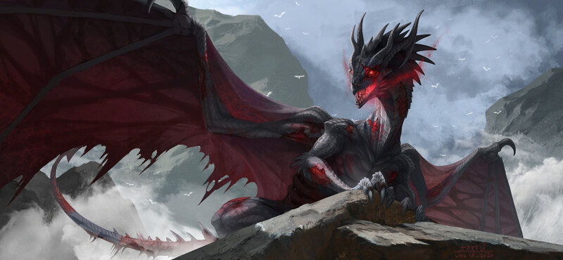 Injured Black Dragon