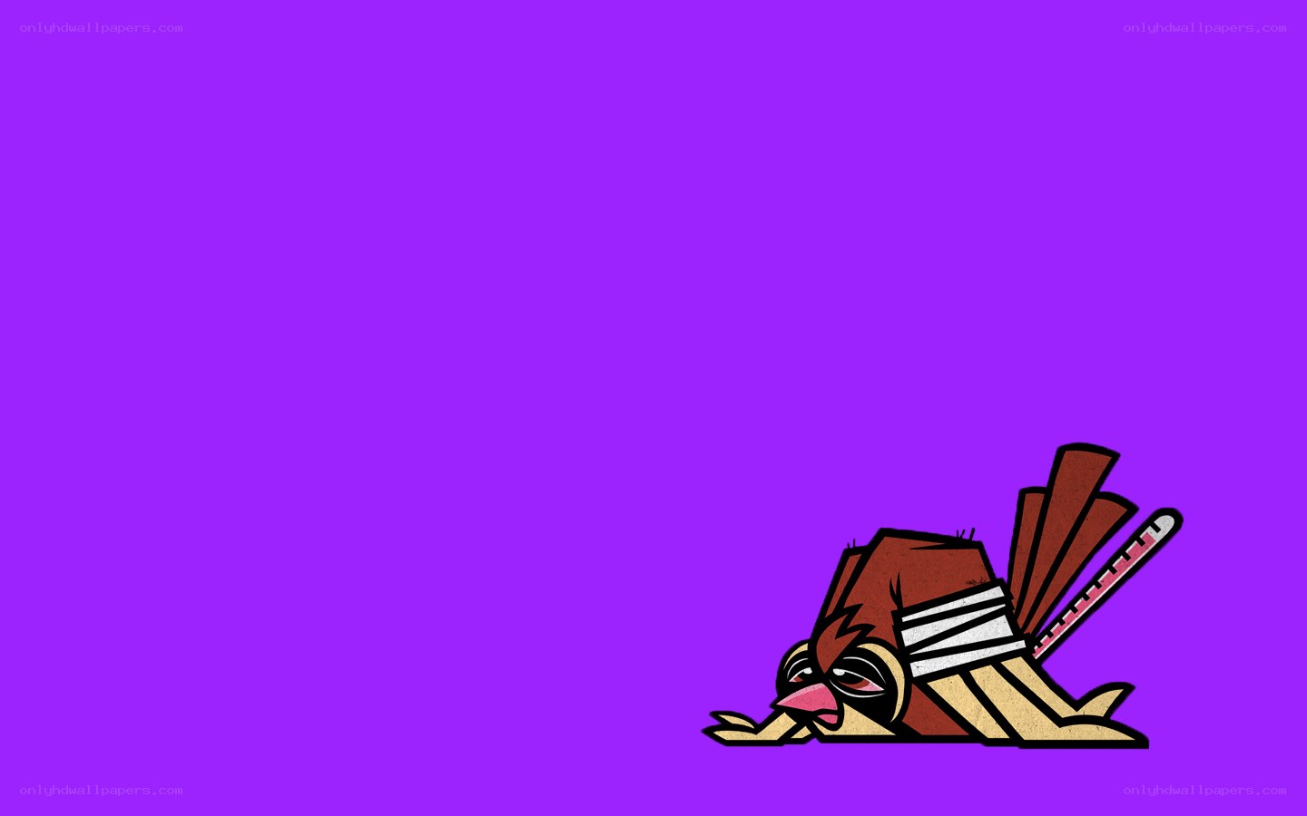 injured cartoon bird