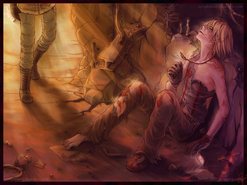 injured character in cave