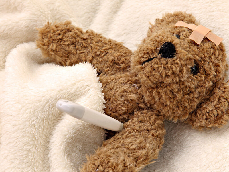 Injured Teddy Bear — Brown, Calm