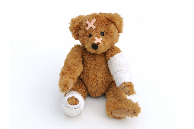 Injured Teddy Bear — Brown, Neutral